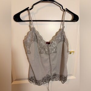 BKE Gray Lace Trim Camisole